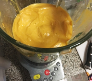 Butternut cauliflower soup in a blender